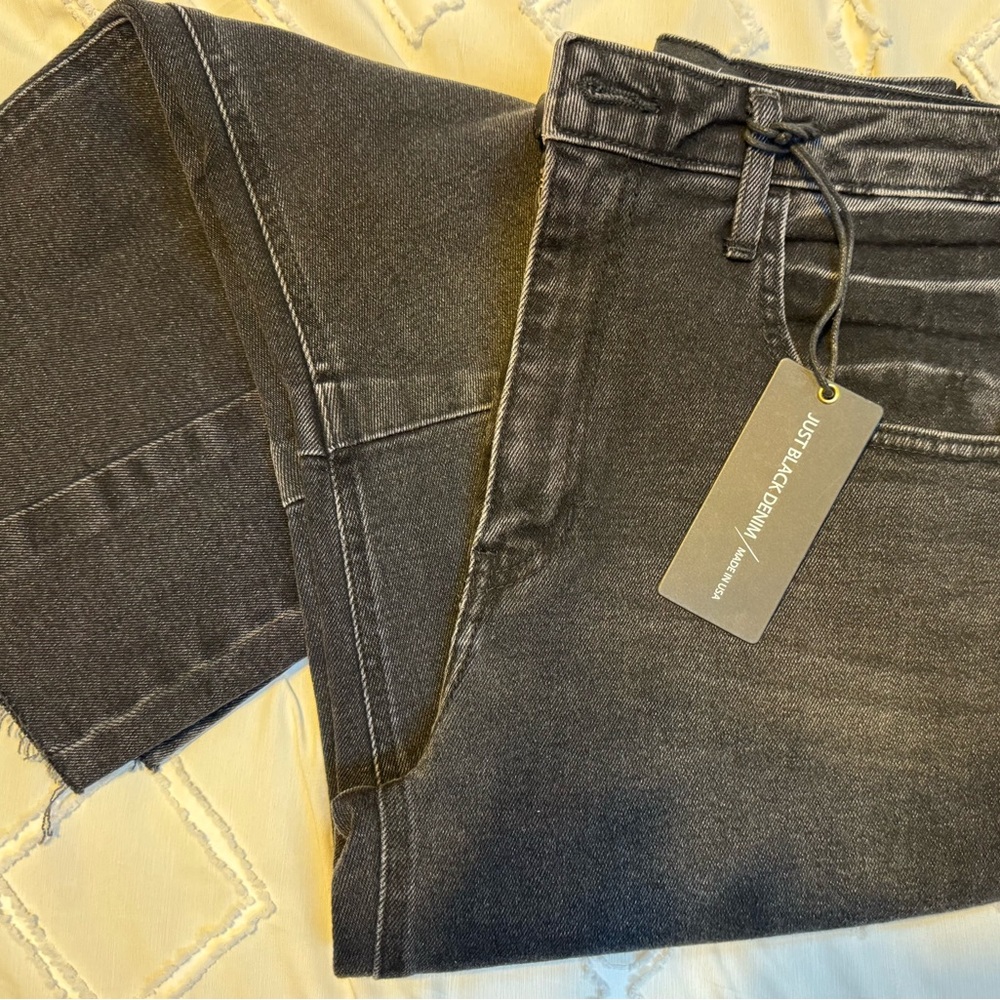 Just Black Womens Black Cropped Barrel Ankle Jeans